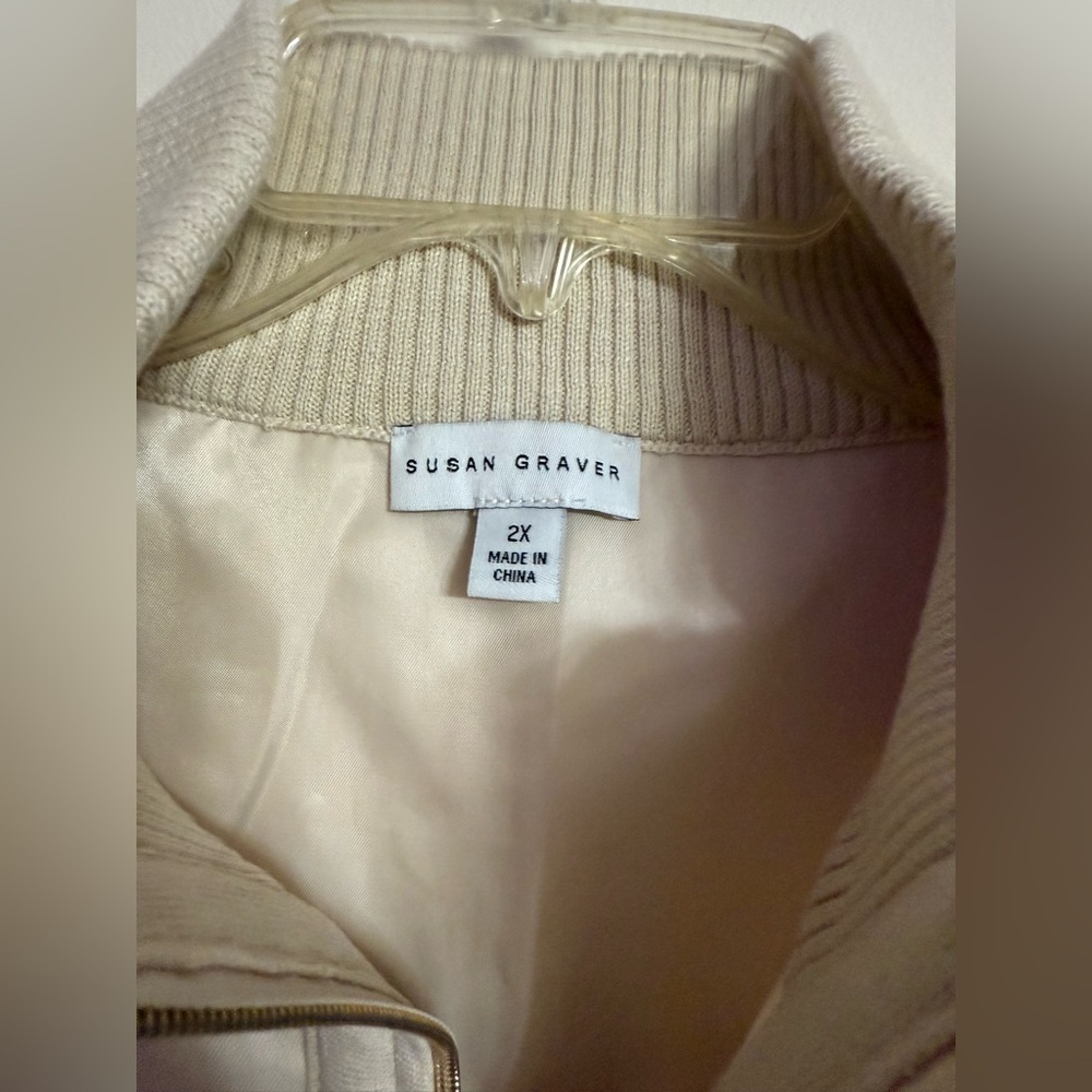 Susan Graver Women's Versatile Cream Beige Vest Plus Size 2X - Picture 2 of 4